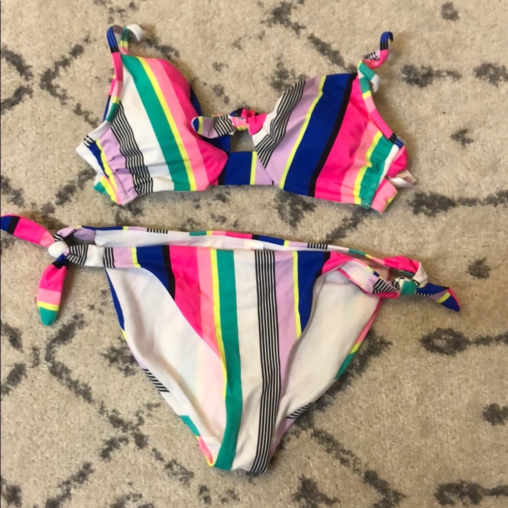 Colorful striped Bikini set